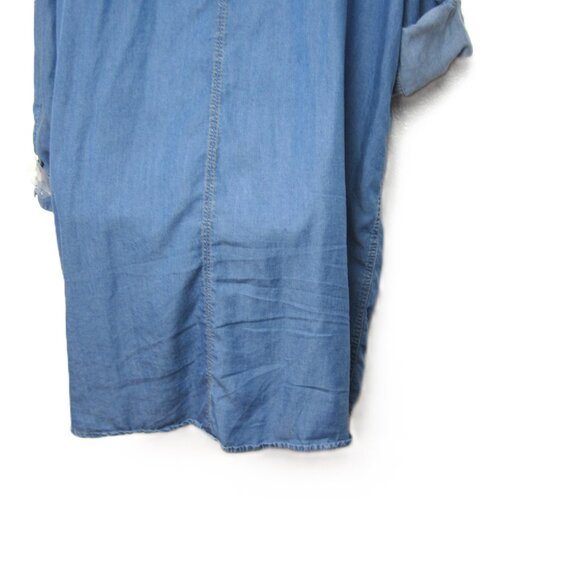 Ariat Women's Size 2X Blue Chambray Dress Button Western 100% Tencel - Picture 9 of 12